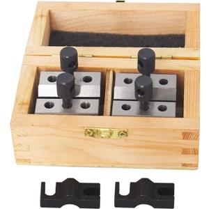 1-3/8 x 1-3/8 x 1-3/16Inch Precision V-Block & Clamp Set Pair with Box, Hardened Steel