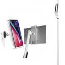Adjustable Tablet Floor Stand Universal 360-degree Rotatable Metal Tablet Holder Phone Stand Compatible iPad/iPhoneX/iPad Pro 4.5~12.9 Inch-Screen, Phone, Kindle (White)