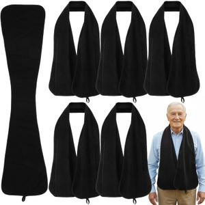 6 Pcs Adult Bibs Scarf, Washable Reusable Adult Bibs Scarf for Men Women Black Dining Clothing Protectors for Senior Citizens, Women, Men for Hospitals, Nursing Homes, Homes