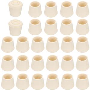 PATIKIL Chair Leg Floor Protectors, 32 Pcs 1" ID Round Non-Slip Rubber Furniture Chair Leg Tips Cap for Hardwood Floor Furniture Feet Cover Carpet, White