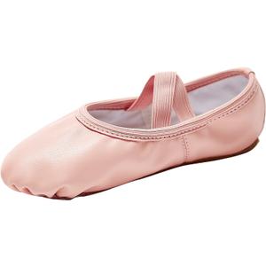 Stelle Ballet Shoes for Girls Soft Leather Dance Slippers Ballerina Shoes (Pink)