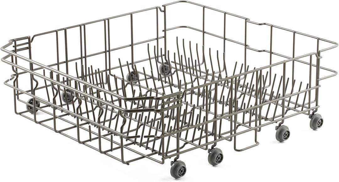 Upgraded DD82-01384A DD81-02295A Dishwasher Rack Replacement Parts for Samsung Dishwasher Lower Dish Rack 22.5'' D x 20.5'' W Basket Wheels Rollers DW80M2020US DW80R2031US Bottom Dishrack Assembly