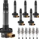 Ignition Coil Pack Spark Plugs Replacement for 3.5 V6 Turbo 2011 2012 2013 2014 2015 2016 2017 Ford F150 Ecoboost Expedition Explorer Flex Taurus Transit, Lincoln MKS MKT Navigator, UF646, Set of 6