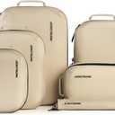 Aerotrunk Ultralight Compression Packing Cubes - Lightweight Travel Organizers for Suitcases and Luggage (6-Pack, Beige)