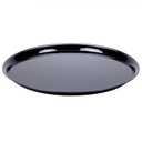 CheckMate Heavyweight Plastic Round Catering Tray with High Edge, 16-Inch Diameter, Black (25-Count)
