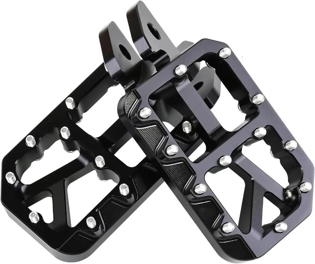 Dirt Bike Foot Pegs for Ebike Surron Light Bee X S, Color Prickly Peg,Motorcycle Aluminum Alloy Pedal for Segway X160 X260/Talaria X3 X4/E Ride PRO SS,Black Body with Silver Spikes