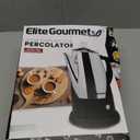 Elite Gourmet EC812 Electric 12-Cup Coffee Percolator with Keep Warm, Clear Brew Progress Knob Cool-Touch Handle Cord-less Serve, Stainless Steel