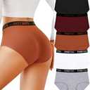 FINETOO Womens Underwear High Waisted Cotton Underwear for Women Soft Panties for Women Full Coverage Briefs 3 Pack XL