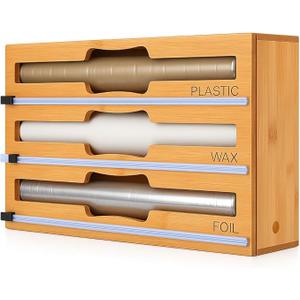 Bag Storage Organizer for Kitchen Drawer, Bamboo Organizer, Compatible with Gallon, Quart, Sandwich and Snack Variety Size Bag (1 Box 5 Slots)