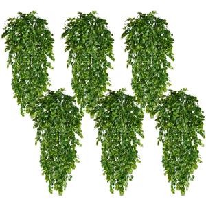 6Pcs Fake Hanging Plants Faux Greenery for Outdoor Planters Wall Plants Hanging Plants Artificial Decor Trailing Plants for Indoor Outdoor Plants Decor
