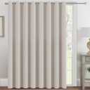 H.VERSAILTEX Blackout Patio Curtains 100 x 96 Inches for Sliding Door Extral Wide Blackout Curtain Panels Thermal Insulated Room Divider - Grommet Top, 8' Tall by 8.5' Wide - Natural