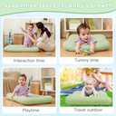 Baby Lounger 0-18 Months, Baby Lounger for Newborn, Soft Organic Cotton Breathable Lounger for Infants (Green Baby Lounger)