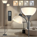 GERGO Led Floor Lamp, Super Bright 11W+7W 2100LM Torchiere Floor Lamps for Living Room, Stepless Adjustable 4 Color Temperatures 3000K6000K with Remote Control for Bedroom (Matte Black)