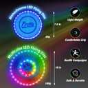 HYES 2 Pack Light up Flying Discs for Kids, Rechargeable Disc with 45 LEDs, 14 Lighting Modes(10")&Built-in Battery Disc(7.8"), Glow in The Dark Ring for Beach/Camping/Outdoor Sport