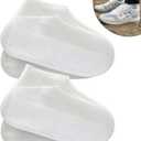 LSDWL Waterproof Shoe Covers 2 Pairs,Rain Shoe Covers Reusable Silicone Non Slip Shoe Covers for Outdoor,Rain Shoe Covers for Women and Men (Clear, Large)