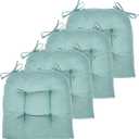 Chair Cushion, 4 Pack Chair Cushions for Dining Chairs, Chair Pads and Mat with Ties for Indoor Kitchen Seat and Desk (4 Count - 17 x 16 in, Aqua Blue)