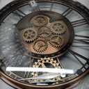 CLXEAST 28 Inch Oversized Large Moving Gears Wall Clock,Industrial Vintage Rose Gold Silent Wall Clock for Modern Farmhouse Living Room Home Decor,Copper Finish