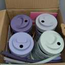 Elk and Friends Kids + Toddler Glass Cups | The Original 12oz Glass Mason Jar with Sleeves + Lids | Silicone Straws + Stopper | Smoothie Cup | Food Storage | Spill Resistant | Dishwasher Safe | 4 Pack (Sage/Navy/MistyBlue/Gray)