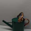 1 Gallon Metal Watering Can with Removable Spout, Nice Galvanized Steel Water Can with Embossed Design for Indoor and Outdoor Plants (Green)