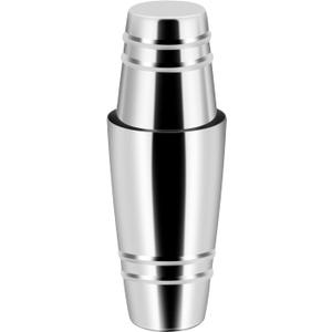 Boston Shaker: 18 & 28oz Weighted Cocktail Shaker Set. Stainless Steel Martini Drink Shaker, Two-Piece Heavy Metal Boston Tins Only (Embossed measuring cup) (Silver)