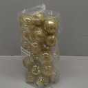 30ct Christmas Ball Ornaments-60mm/2.36" Shatterproof Clear Plastic Xmas Balls Baubles Set with Stuffed Delicate Sparkling, Hanging Christmas Tree Decorations (Gold)