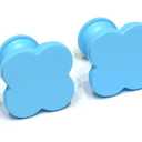 PTDecals 4PCS Metal Blue Cabinet and Drawer Knobs Round Pulls for Kitchen Dressers and Closets Handles Plum Blossom Shape with Screws