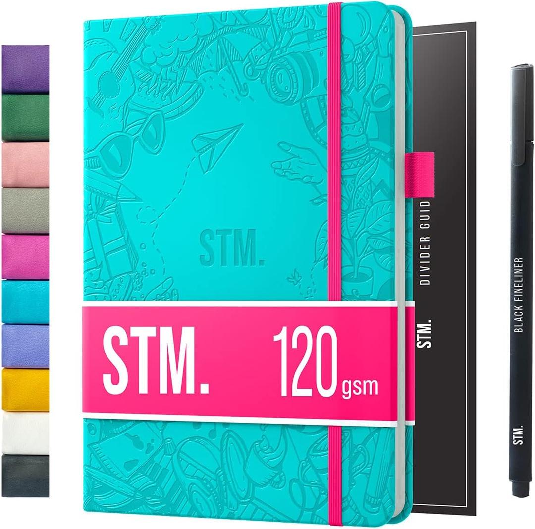 Bullet Dotted Journal Dot Grid Notebook | A5 Daily Journaling Notebooks for Personal Writing, Work, Women | 120gsm Thick Paper, Hard cover, Lay Flat Binding | 5x7 Journals 