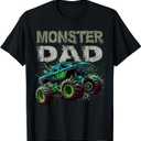 Monster Truck Dad Family Matching Monster Truck Lovers T-Shirt (Black, XL)