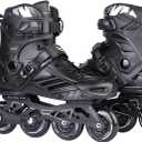 Inline Skates, High Performance Roller Skates with Washable Lining for Men Women Adult Beginners (US Men 11/Women 12, Black)