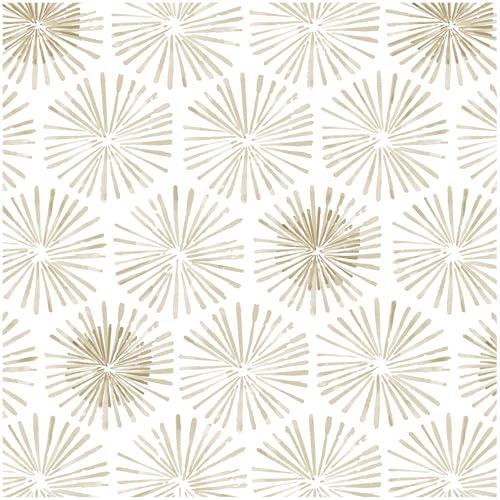 Modern Peel and Stick Wallpaper Boho Self Adhesive Wallpaper Peel and Stick Geometric Contact Paper White and Beige Wall Paper Removable Wallpapers 17.3''×393'' for Bedroom Bathroom Cabinets Decor