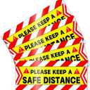 2 x 4 Pack Magnet Car Bumper Sticker | Please Keep A Safe Distance| New Drivers Sticker Safety Warning, Magnetic Reflective Driver Bumper Sticker for Car Bumper Truck Window Auto Vehicles