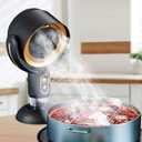 Portable Range Hood, Desktop Range Hood with 2 Speed Exhaust Fan, Detachable Aluminum Filter, Large Oil Collection Cup, Portable Kitchen Exhaust Fan for Indoor BBQ, Hot Pot Camping Trips Home (Gold)