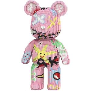 PIANTION Animal Graffiti Pink Bear Micro Building Blocks Set(6000PCS XQ003) 16.9in High Series,Gifts Suitable for Adults