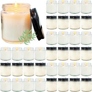 36 Pcs 4 Oz Mini Soy Candles,Eucalyptus Scented,Aromatherapy Candle,Bulk Candle SetGreat Stress Relieving Scented Candles for Girls as a Gift for Birthdays, Weddings and More!