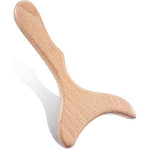 Lymphatic Drainage Massager, Natural Wood Therapy Massage Tools One-Handed Gua Sha Body Tool Manual Anti-Cellulite Sculpting Board for Muscle Release, Fascia Massage, Body Contouring - 1 Pack