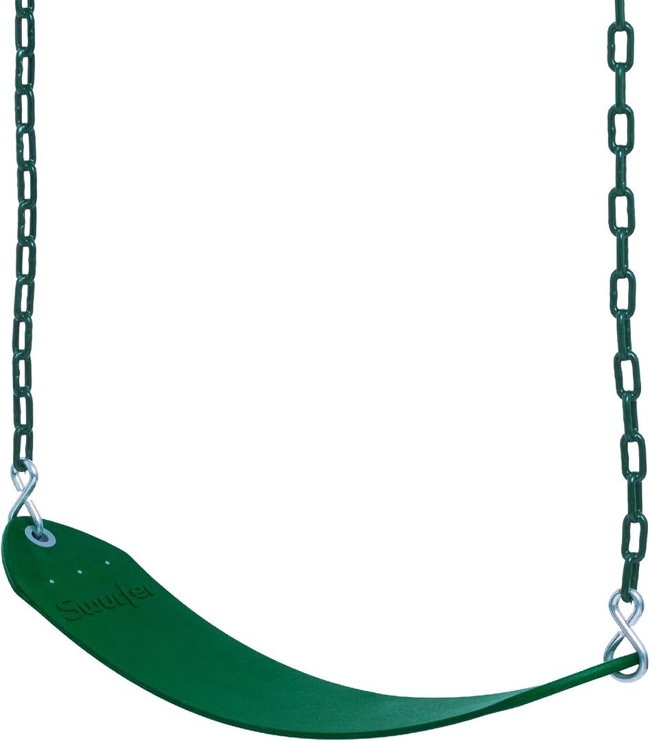 Swurfer Tree Outdoor Swing Set Swings Playground Swing Seat Replacement, Swing Set Accessories, Easy Installation, Comfortable Heavy Duty Rubber Coated Chains, Weather Resistant, Ages 4 and Up