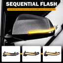LED Dynamic Sequential Turn Signals Mirror Lights for BMW F30 F32 F36 F22 X1 i3 BMW 1/2/3/4 Series Smoked Sequential Side Marker Turn Signal Light Lamp Blinkers Accessories 63137280771 63137280772