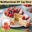 NOVANO Strawberry Slicer with Stainless Blades | Egg & Fruit Slicer Cup for Banana, Cucumber, Mushroom | ABS Detachable Kitchen Gadget - Precision Berry Cutter Tool (Yellow, 1-Pack)