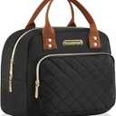 Buringer HOMESPON Lunch Bag for Woman Man Adults with Front Pocket Insulated Lunch Tote Lunch Box Container for Work Picnic or TravelGolden Black