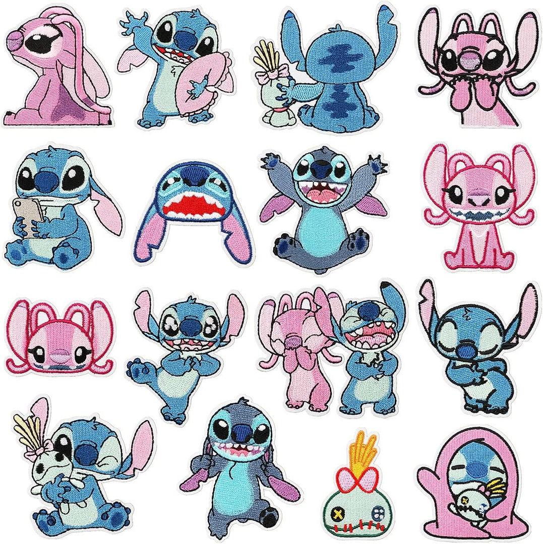 16 Pieces Embroidered Applique Patches,Sew On Iron on Patches Fabric Repair Patch Cute Cartoon Anime Patches for Kids Adult Clothes Jeans Jackets Hats Shoes Backpacks