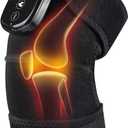 FSA Eligible Knee Massager with Heat and Vibration, Knee Heating Pad for Arthritis with Massage, Heated Knee Brace Wrap Black (1 pcs black)