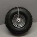 15x6.00-6" Front Turf Tire and Wheel for Craftsman Riding Mowers | 3" Centered Hub | Bore ID 3/4" | 400lbs Capacity | Natural Rubber 4 Ply with Tube 2PCS