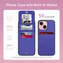 Bemal for iPhone 15 Wallet Case, Built-in Card Holder, RFID Blocking, PU Leather Kickstand, Magnetic Closure, Durable Shockproof Phone Cover for Women and Men, Blue