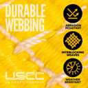 US Cargo Control 4" x 30' Winch Straps with Twisted Sewn Loops (10-Pack), 5,400 LBS Working Load Limit, Heavy Duty Flatbed Tie Downs, Yellow 4 Inch Straps for Flatbed Trailers and Trucks