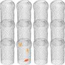 Lyellfe 12 Pack Gutter Strainer, 4 Inch Expandable Gutter Downspout Guards, Aluminum Mesh Gutter Filter Strainer, Stop Blockage Leaves Debris, Fits for 1.7"W - 4"W Holes