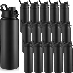 Sunnyray 16 Pcs Aluminum Water Bottle Bulk Multicolor Reusable Sports Bottle with Snap Lids Multipack Vacuum Water Flask for Travel Camping, Picnics, Gym, Hiking, Cycling, Fishing (25oz)