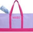 Mahjong Bag for Tiles and Racks Empty American Mahjong Tiles Carrying Tote 31.5 x 12 x 4 Inches Canvas Tile Games Accessories Gifts for Card Pushers Rack Mat Carrying, Case Only(Purple)