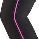 Elbow Sleeves 5mm (1 Pair) - High Performance Elbow Sleeve Support for Weightlifting, Weight Training & Powerlifting - Best Compression Straps - for Men and Women (Small, Black/Pink)