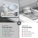 Stone Drying Mat for Kitchen Counter + Sink Caddy | 15.7"x11.8" Diatomaceous Earth Drying Mat with Stainless Steel Feet | Heat Resistant to 450F | Eco-Friendly & Multipurpose Drying Mat (White)