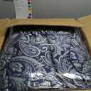 Madison Park Aubrey Cozy Comforter Set, Faux Silk Jacquard Paisley Design - All Season Down Alternative Bedding with Cotton Bed Sheets, Bed Skirt & Toss Pillows, King Navy 12 Piece